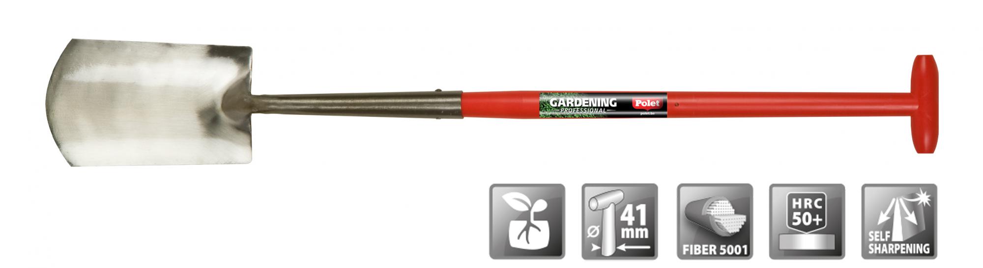 Polet 101018E Profi-Schwanenhalsspaten ZH 280/150/160 T-ST 75CM