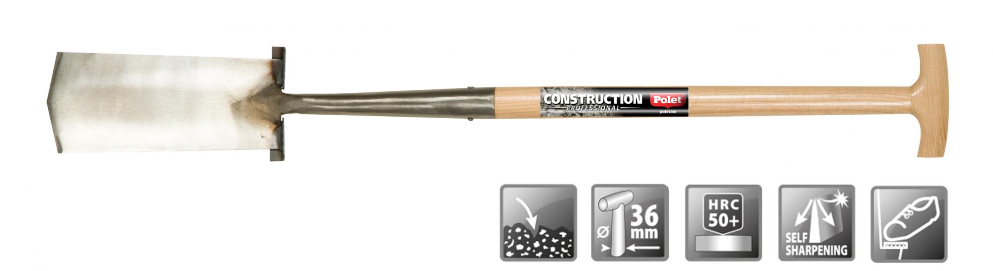 Polet 101020 Professionelles Kabel Spaten 320/135 2V T-ST 75CM