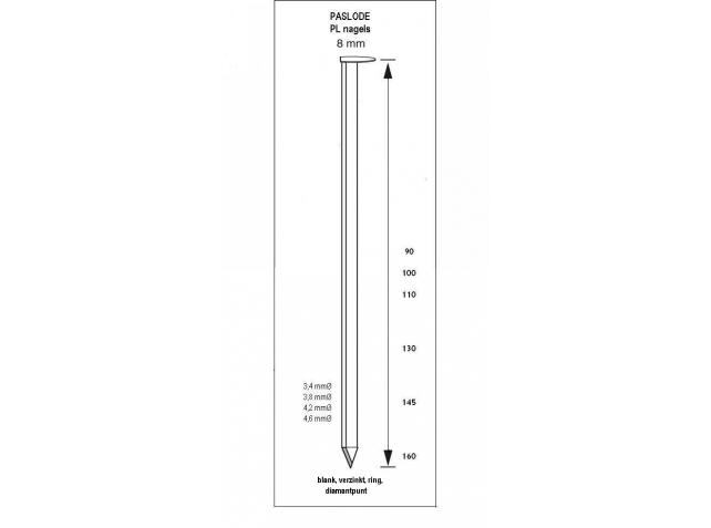 Paslode Befestigung 140545 Streifennägel 34° papiergebunden, blank (glatt) 3,8 x 120 Glatt Blank 1120 Stück