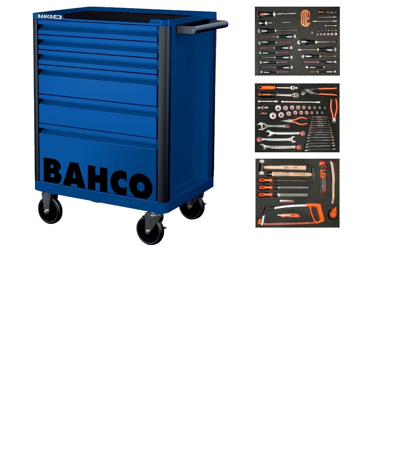 Bahco 1472K6BLUE-FULL3 Werkzeugwagen blau 130 Stück