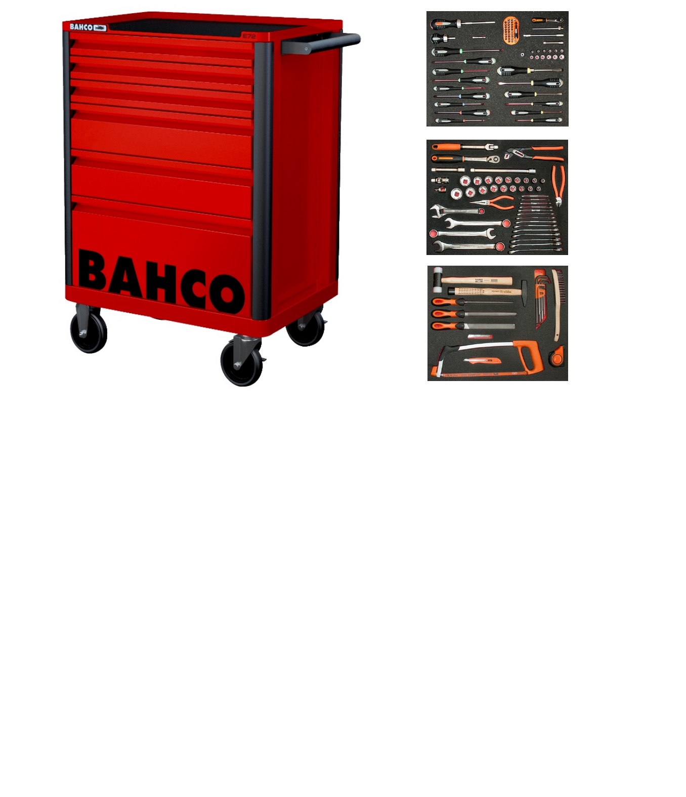 Bahco 1472K6RED-FULL3 Werkzeugwagen rot 130 Stück