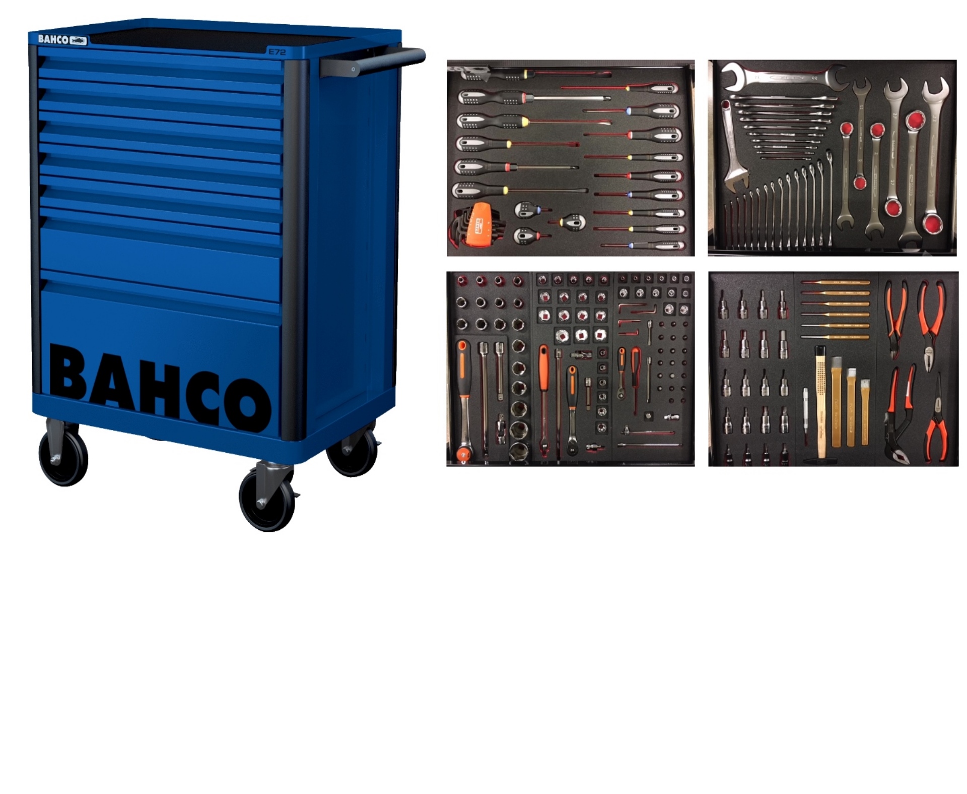 Bahco 1472K7BLUE-FULL4 Werkzeugwagen 130-Teilig