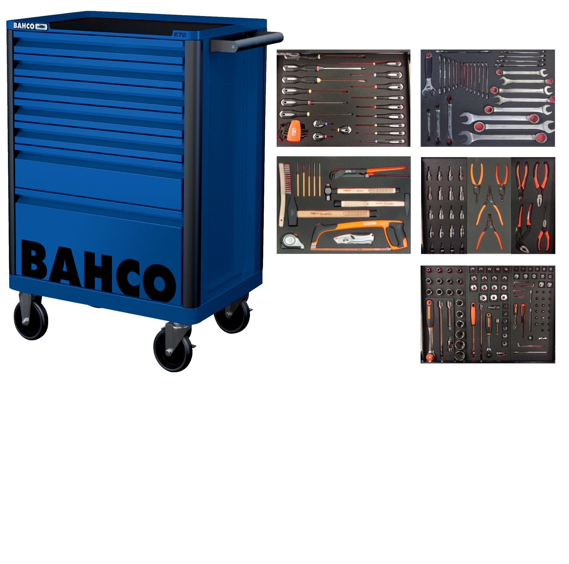 Bahco 1472K7BLUE-FULL5 Werkzeugwagen blau 193 Stück