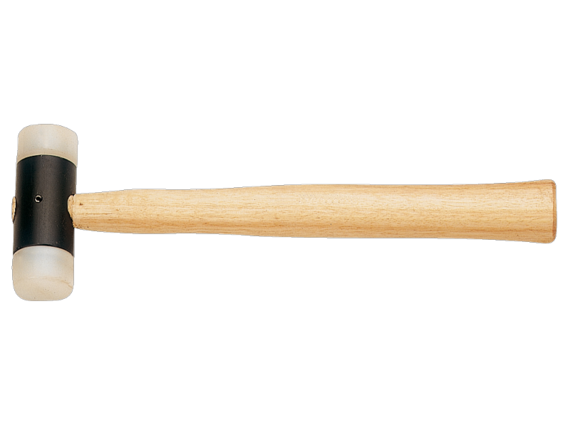 Bahco 3625W-44 Gummihammer mit Nylonköpfen und Holzstiel 1.05 kg