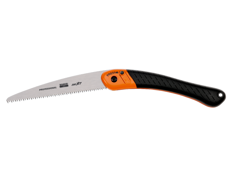 Bahco 396-HP Klappbare Astsäge mit 2-Komponenten-Griff für hartes und trockenes Holz, 7 ZpZ, 7 1/2"