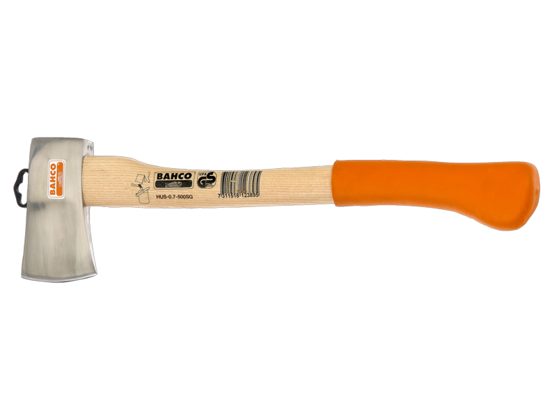 Bahco HUS-0.6-380 Camping-Axt mit geschwungenem Eschenstiel und Yankee-Muster, 380 mm, 850 g
