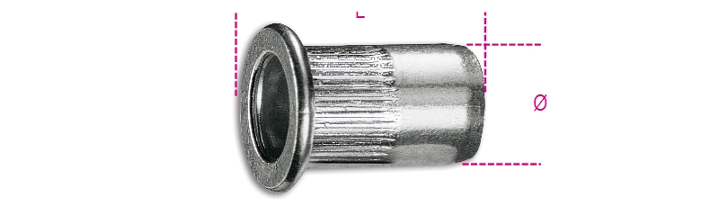 Beta 017420026 1742R-Al M6 Blindnietmuttern 9x15 mm