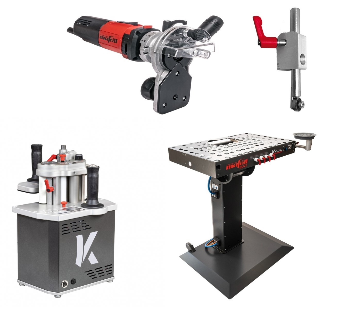 Mafell 1P0244 HIT-M65SA Nahtlose Kantenfräsmaschine + BAT+ Bearbeitungstisch + Andrückrolle BAT + Kantenfräse KF1000