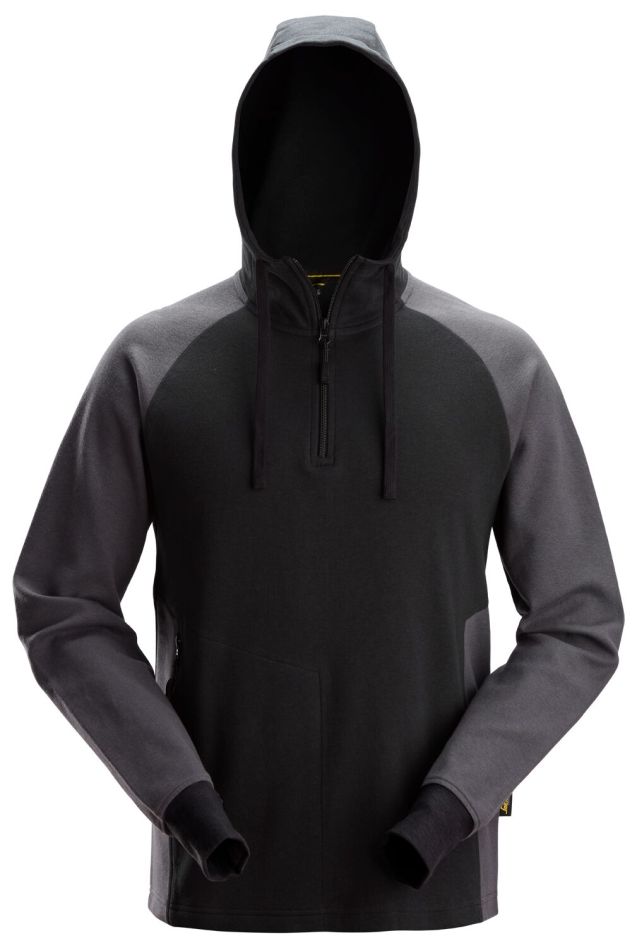 2842 Kapuzenpulli mit halbem Reißverschluss