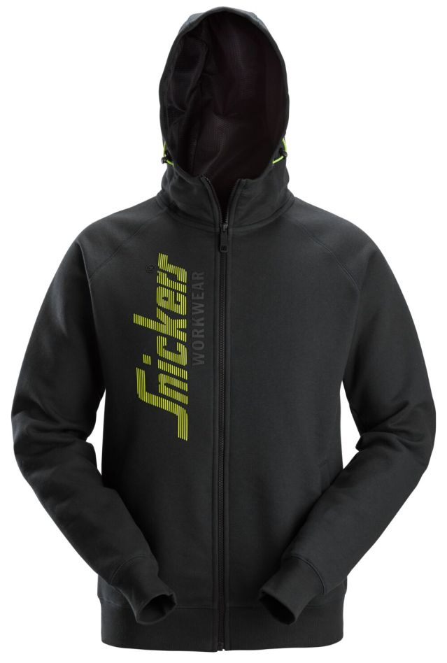 2846 Logo-Kapuzenpullover mit Reißverschluss