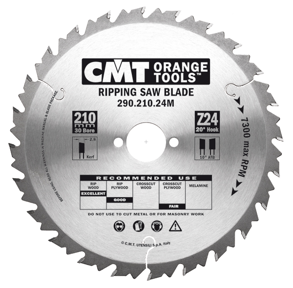 CMT 290.216.24M Kreissägeblatt Längschnitt 216 x 30 x 24T