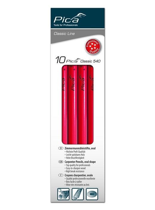 Pica PI54024-10 Classic Zimmermannsbleistift Typ 540/24 10 Stück