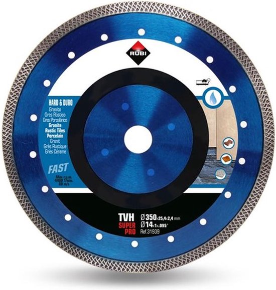Rubi 31939 TVH-350 Superpro 350 mm x 25,4 mm Diamanttrennscheibe Turbo Hart
