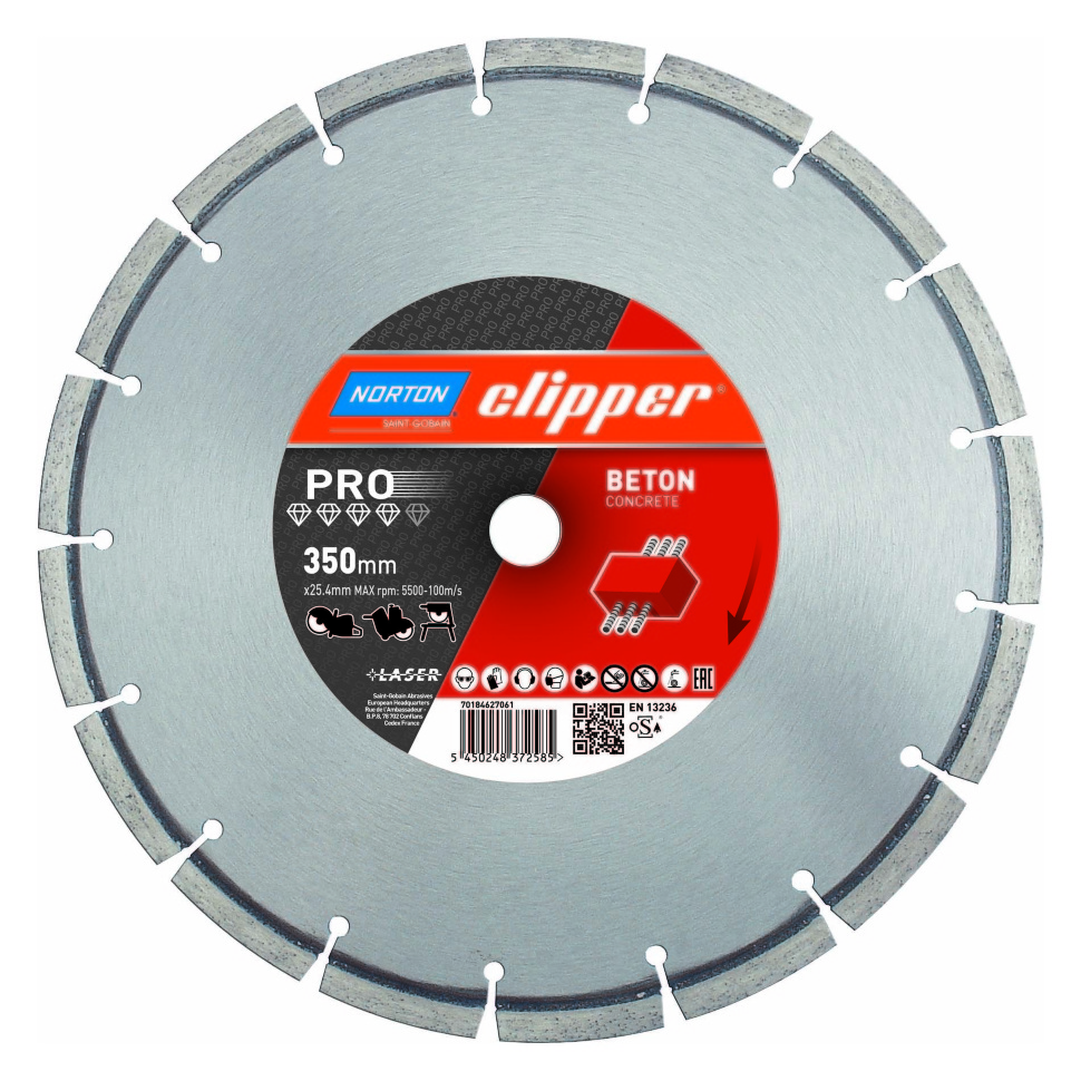 Norton Clipper 70184627062 Pro Beton Diamant-Sägeblatt 400 x 25,4 mm 