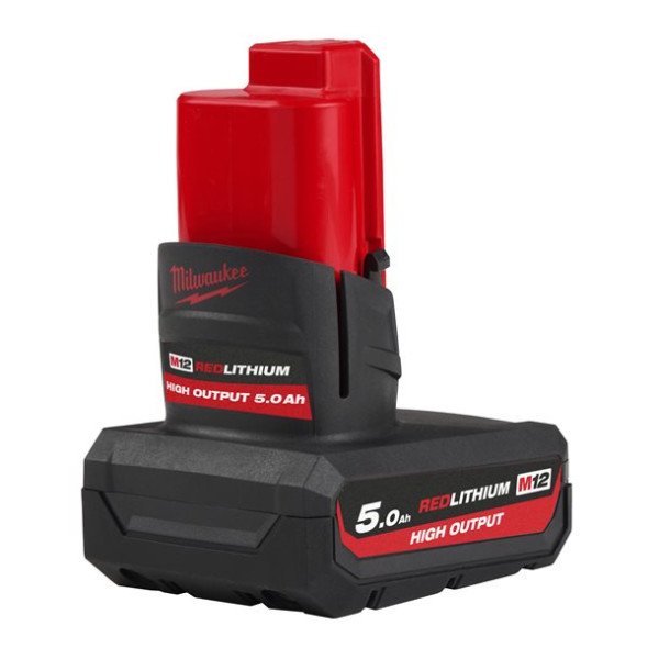 Milwaukee Zubehör 4932480165 M12 High Output HB5 Akku 12V 5.0 Ah Rot Li-Ion