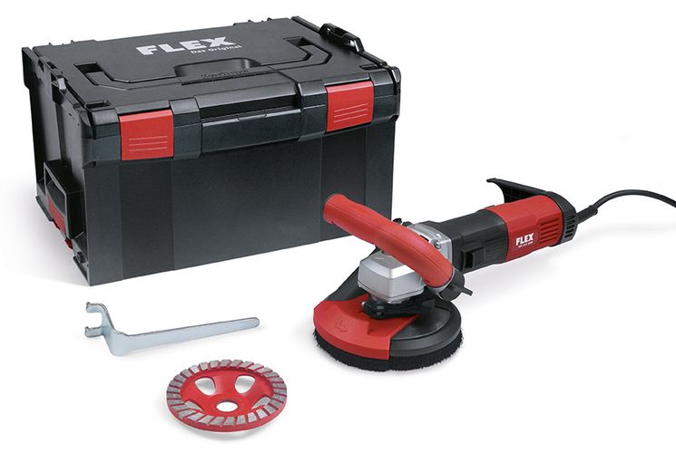 Flex-tools 504963 LDE 16-8 125 R, Kit Turbo-Jet II Sanierungsschleifer für randnahes, staubfreies Schleifen 125 mm