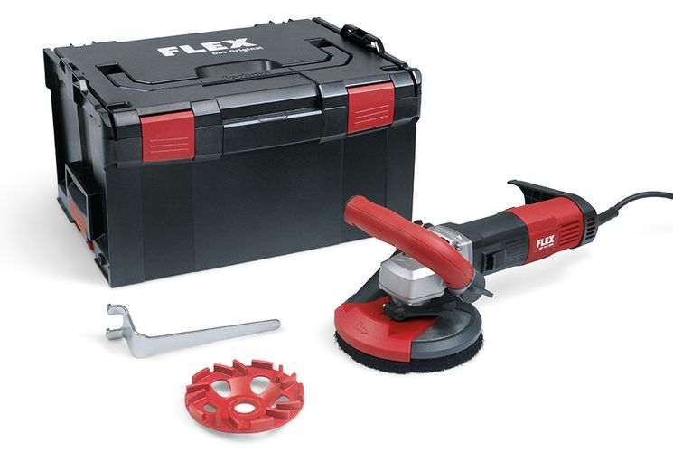 Flex-tools 504955 LD 16-8 125 R, Kit E-Jet Betonschleifer für staubfreies Schleifen 125 mm