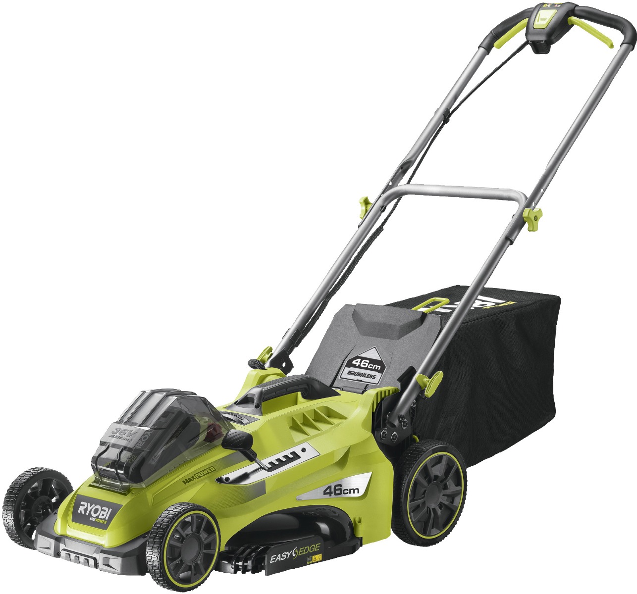 Ryobi 5133005484 RLM36X46H50PG Accu-Rasenmäher 46 cm 36 Volt 5.0 AH Li-Ion