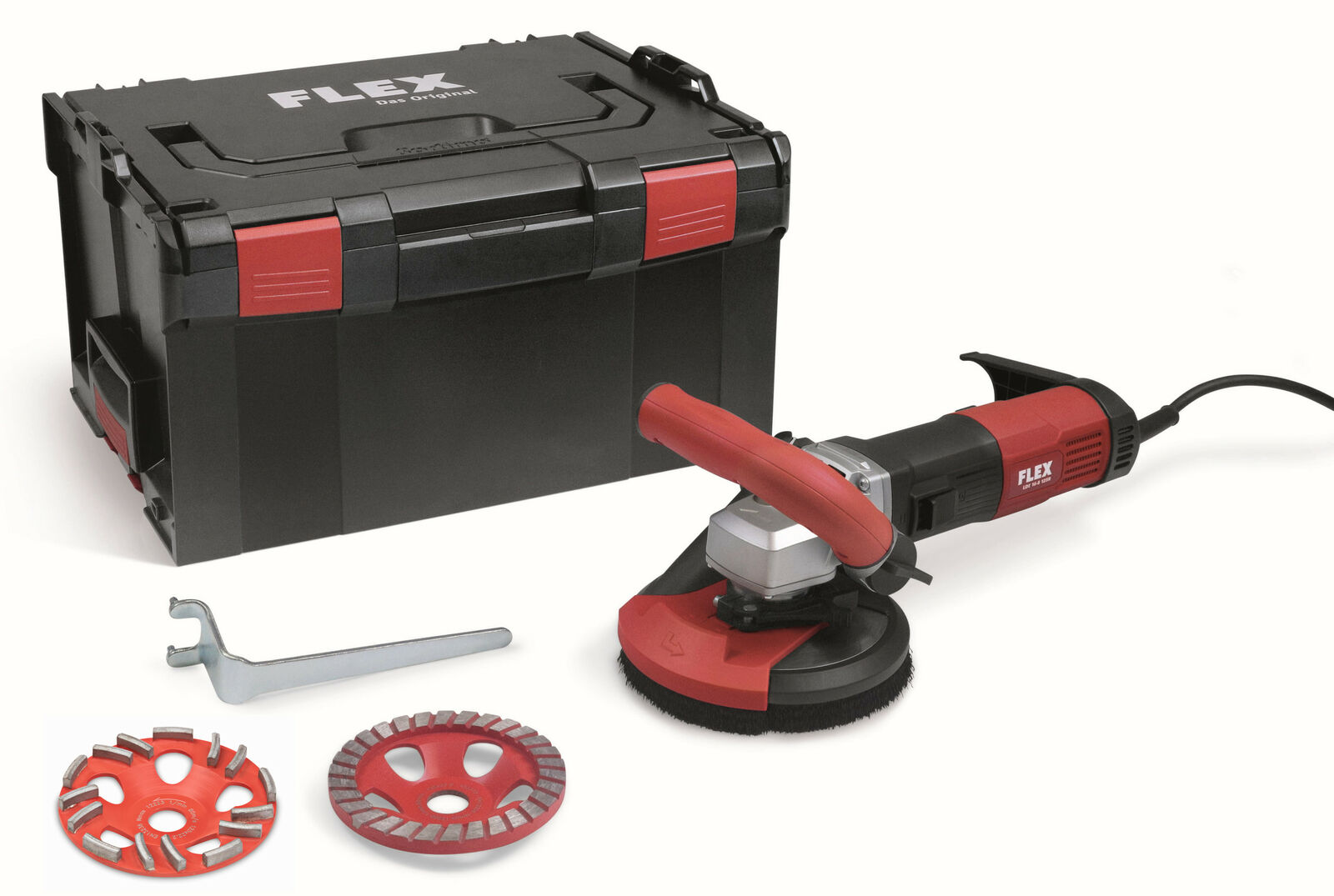Flex-tools 513474 LDE 16-8 125 R, Kit Turbo-Jet II Betonschleifer für staubfreies Schleifen 125 mm E-Jet und Turbo-Jet II Diamanttopf