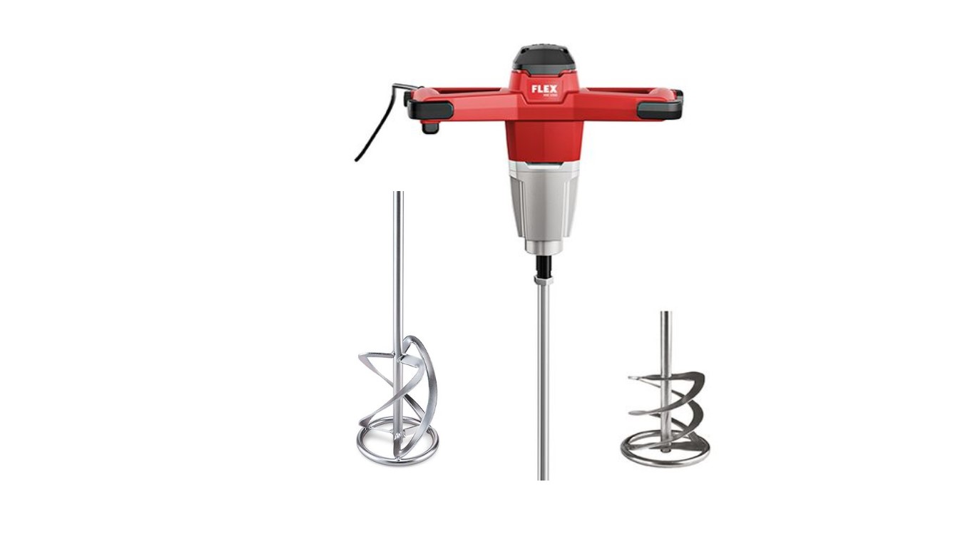 Flex-tools 531035 MXE1000 + WR2 120 Mischer 1010 W mit 1 Gang und Beschleunigungsschalter + WR3R Mischschutz