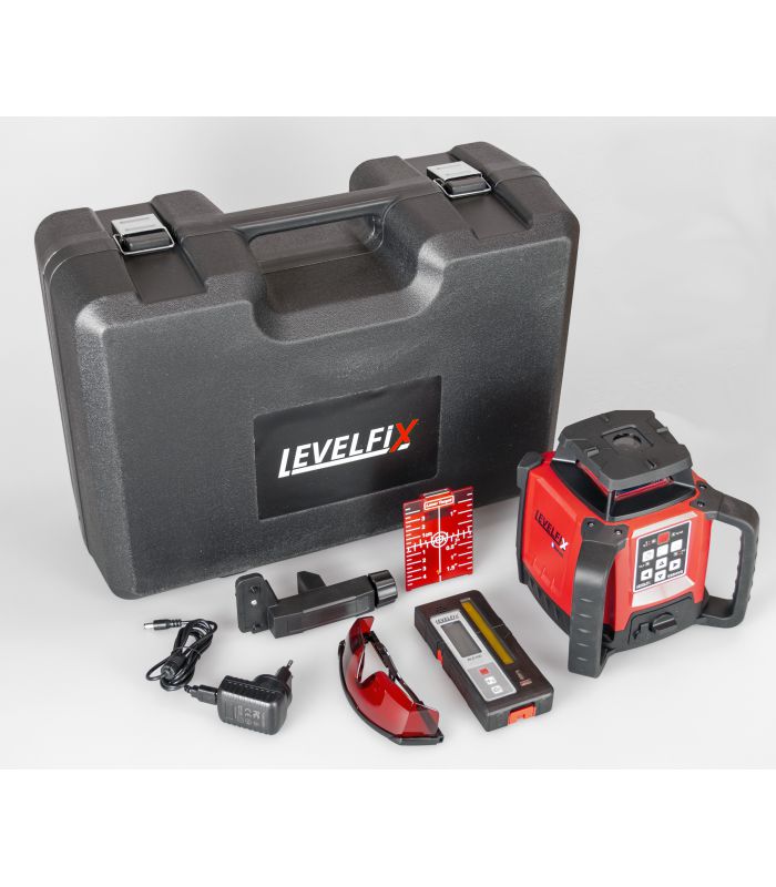 Levelfix 554511 550HV SET 1 Allround Baulaser Selbstnivellierend Rot + Messlatte + Stativ 1.6 m