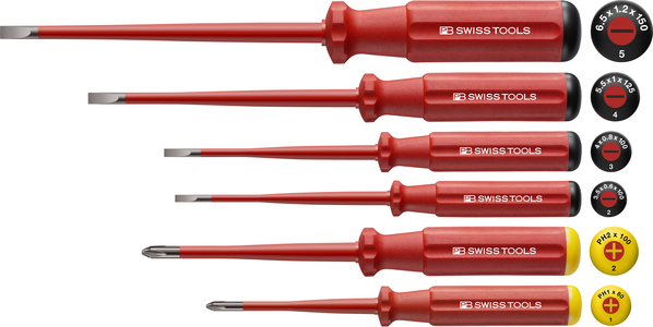 PB Swiss Tools PB5542.SL CBB 5542.SL CBB Classic VDE Slim Schraubendreher-Set Philips/Schlitz