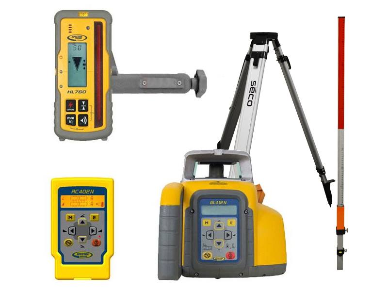 Spectra Physics 601568 GL412N Automatischer selbstnivellierender Einachs-Neigungs-Laser + Stativ + Flexilatte