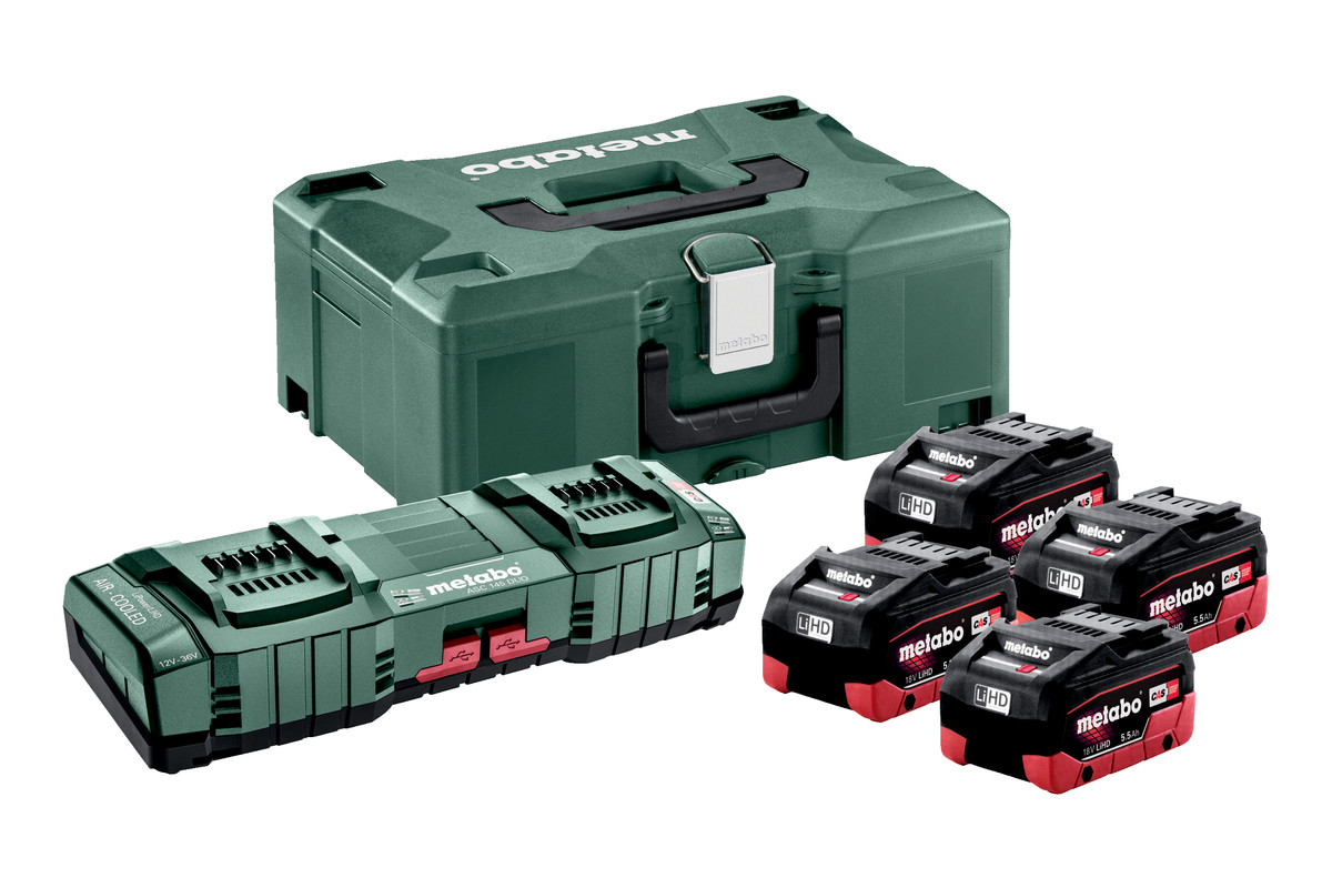 Metabo Zubehör 685180000 Basic-Set 4x LiHD 5.5Ah ASC 145 DUO + ML