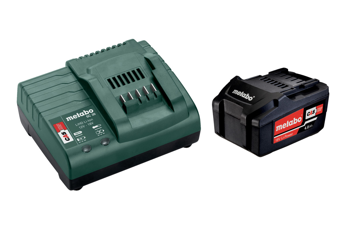 Metabo Zubehör 685192000 Akku-Pack 1 x 18V 4.0Ah Li-Ion + 1 x Ladegerät SC 30
