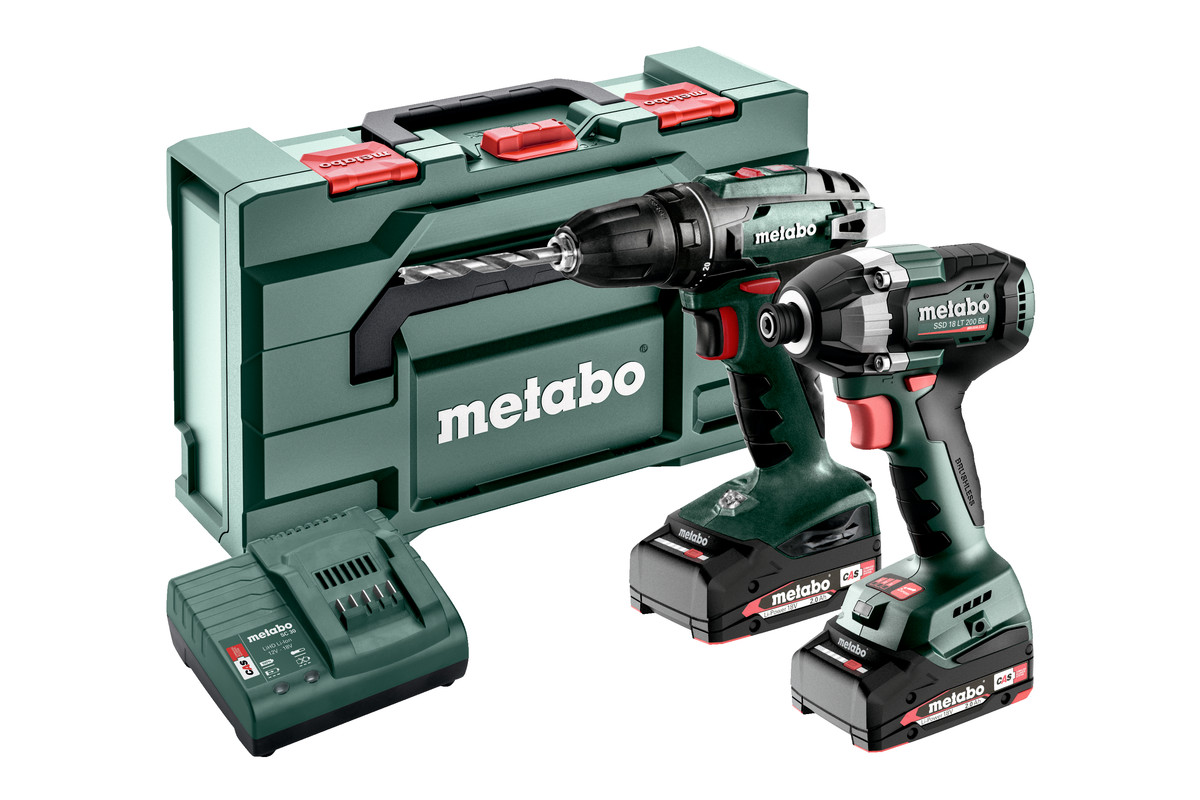 Metabo 685193000 Combo Set 2.8.1 18V 2.0Ah Li-Ion - BS18 Akkubohrer + SSD18 LT 200 BL Schlagschrauber