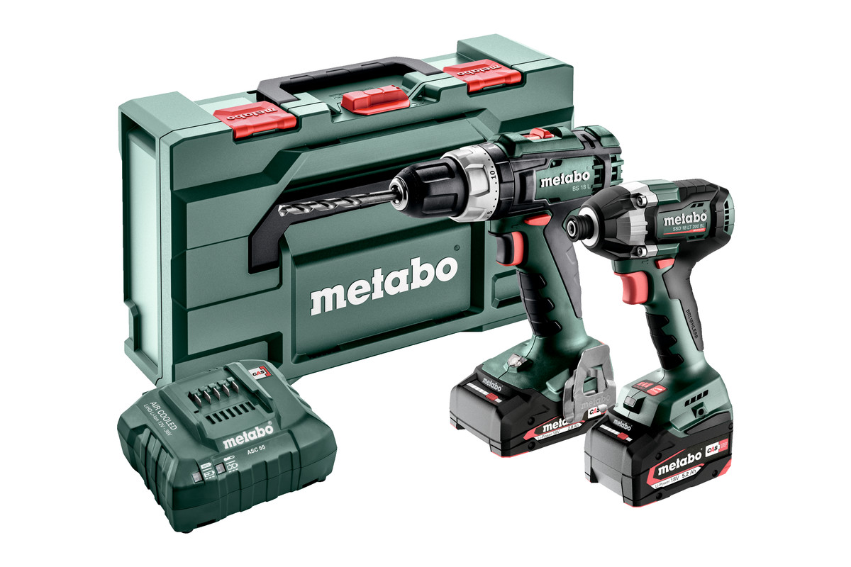 Metabo 685194000 Kombo Set 2.8.2 18V 4.0/2.0Ah Li-Ion - BS18L Akku-Schlagbohrmaschine + SSD18 LT 200 BL Schlagschrauber