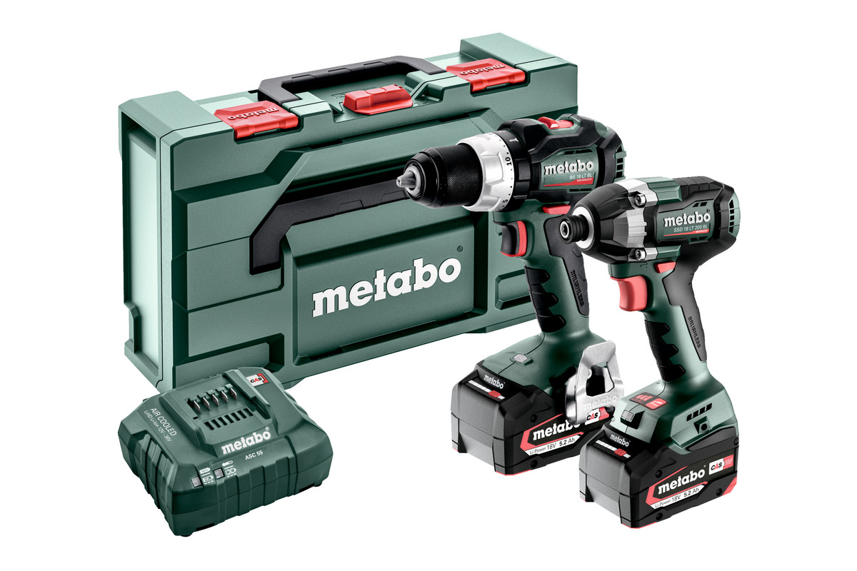 Metabo 685196000 Combo Set 2.8.4 18V 5.2Ah Li-Ion - BS18 LT BL Akku-Bohrmaschine + SSD18 LT 200 BL Schlagschrauber