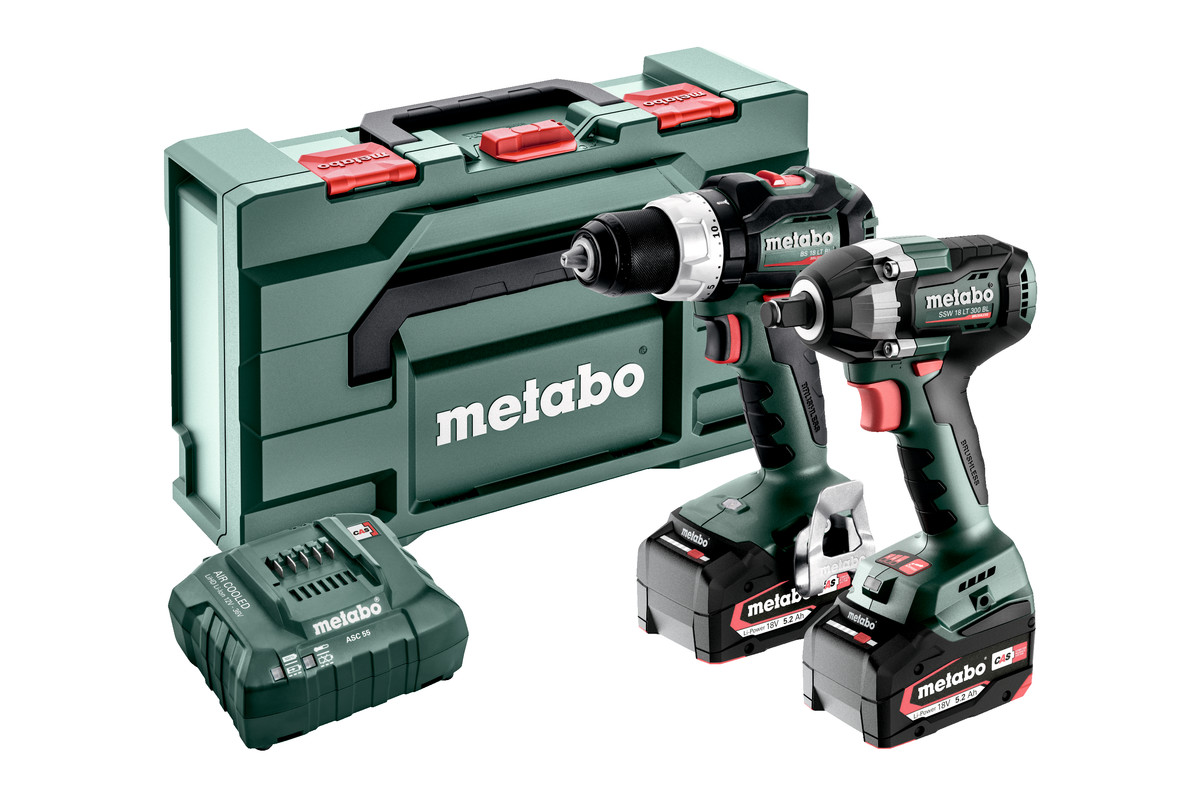 Metabo 685203000 Combo Set 2.9.3 18V 5.2Ah Li-Ion - BS18 LT BL Akku-Bohrmaschine + SSW18 LT 300 BL Schlagschrauber