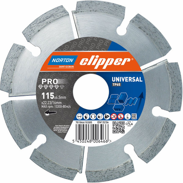 Norton Clipper 70184610716 Pro Universal TP Rissfräser 125 x 22,23 mm