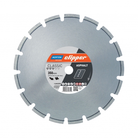 Norton Clipper 70184626880 Classic Asphalt Diamant-Sägeblatt 400 x 25,4 mm Trocken/Nass 