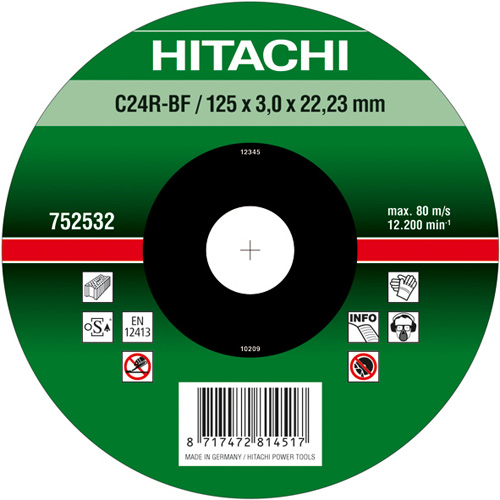 Hitachi Zubehör 752531 C24R Trennscheibe für Stein 115 x 3 x 22,23 mm pro 25 Stück