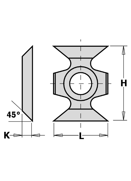 GRN Tools 790.160.00 HW-Wechselklinge Profil 16 x 22 x 5 mm 10 Stück