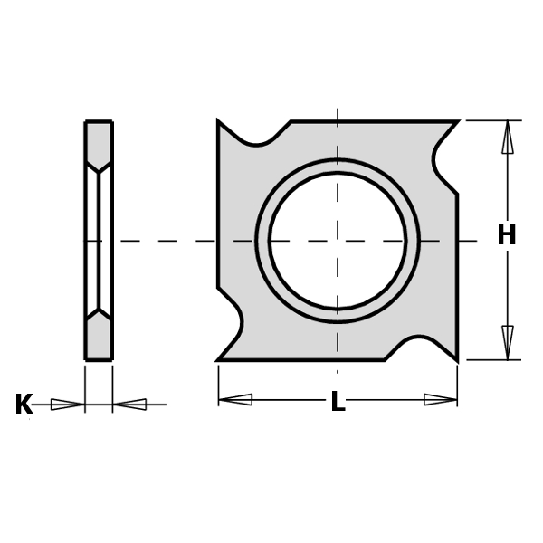 GRN Tools 790.182.00 HW-Wechselklinge 4-seitig (Haken) 18 x 18 x 2,45 mm 10 Stück