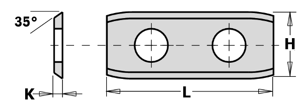 CMT 790.501.00 WPL-Wendemesser 2-seitig (abgerundet) 50 x 12 x 1,5 mm 10 Stück