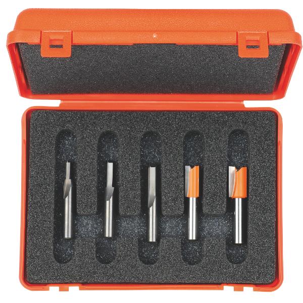 CMT 700.005.01 Satz mit 5 Fräsern im PVC-Etui mit 6-mm-Schaft