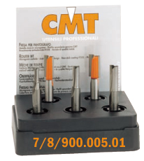 CMT 900.005.01 Satz mit 5 Fräsern im PVC-Etui 8 mm Schaft HM
