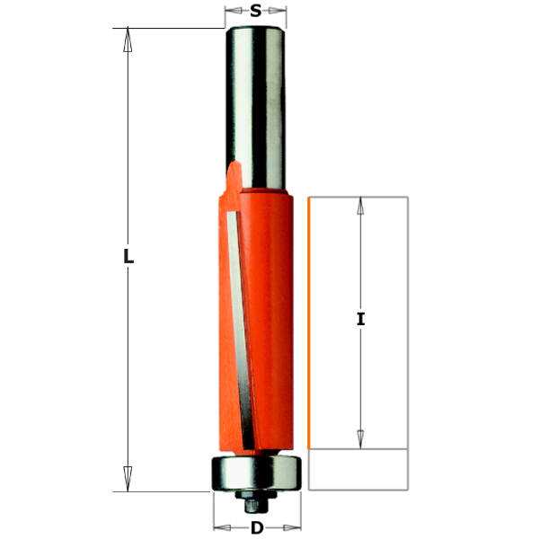 CMT 906.191.11 Auslauffräser mit Schaftführung 19 x 25,4 mm Schaft 8 mm