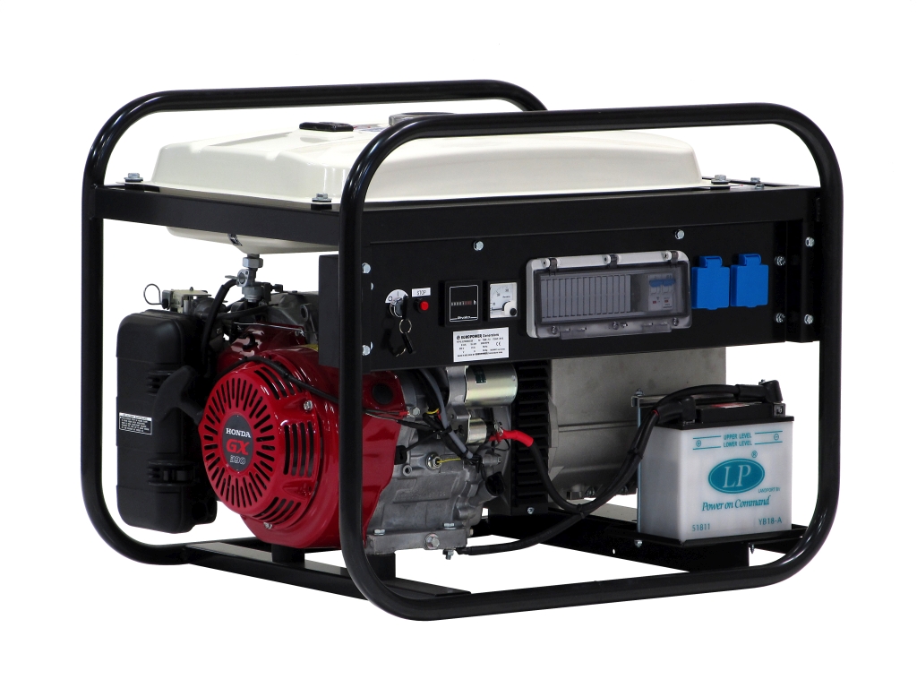Europower 950000609 EP6000E-25 Stromaggregat 6 KVA mit Honda Benzinmotor 2x 230Volt (16A) Elektrostart