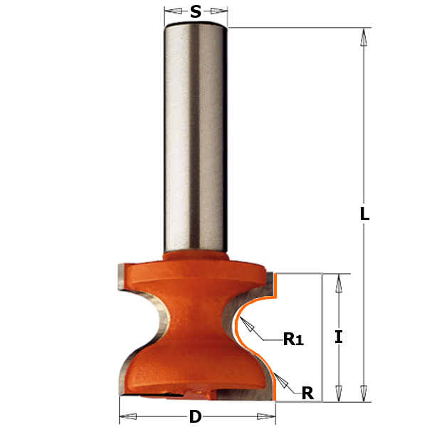 CMT 955.805.11 Fensterbankfräser 38,1 mm Schaft 12 mm