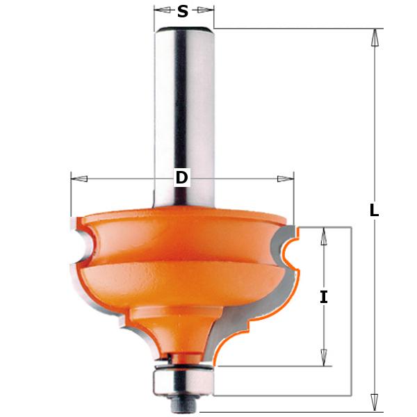 CMT 956.501.11 Universalfräser mit Führungslager 47,5 mm Schaft 12 mm