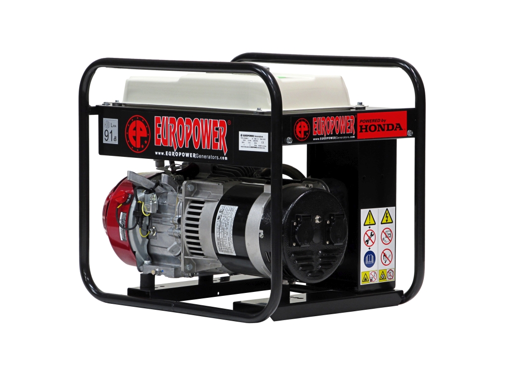 Europower 990000305 EP3300-11 Stromaggregat 3 KVA Honda Benzinmotor 2x 230Volt (16A) Handstart