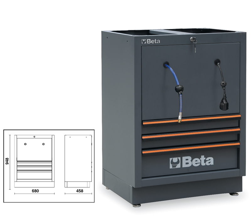 Beta 045000247 C45Pro Act-Fixed Modul mit 3 Schubladen