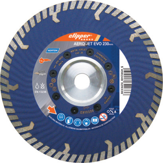 Norton Clipper 70184623180 AERO Jet Evo Diamant-Sägeblatt 230 x 22,23 mm