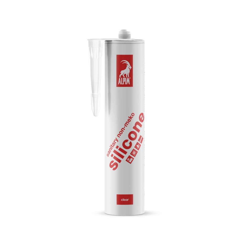 Alpim ALP002007 MEKO-freies, transparentes Silikon für den Sanitärbereich, 310 ml
