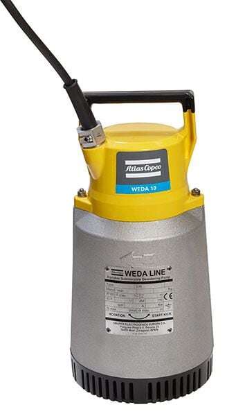 Atlas Copco 3081621512 WEDA D10N Schmutzwasser-Tauchmotorpumpe 220-240V 50HZ 1~ ISO-G2" CEE 7/7
